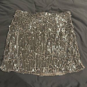 Sequin gold mini skirt